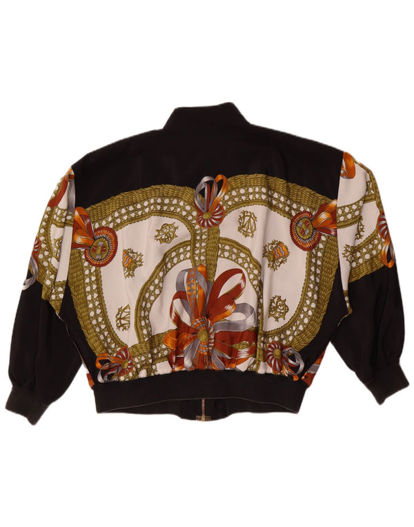 Felicia Jaqueta bomber feminina com padrão abstrato oversized EU 44 XL preta