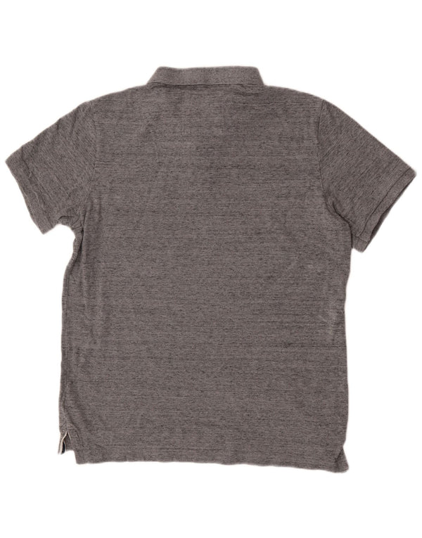 Camisa polo masculina Superdry Classic Fit 3XL algodão manchado cinza