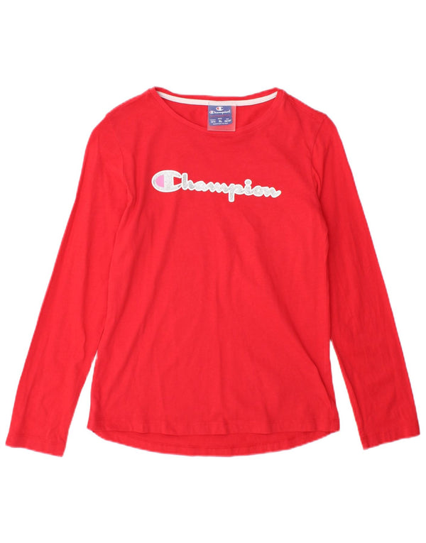 Champion Boys Graphic Top Manga Comprida 13-14 Anos XL Vermelho