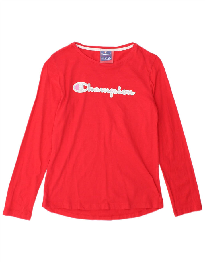 Champion Boys Graphic Top Manga Comprida 13-14 Anos XL Vermelho