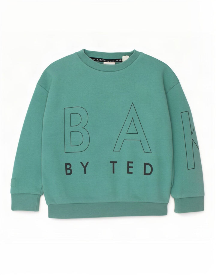 Suéter gráfico Ted Baker Boys 4-5 anos algodão verde