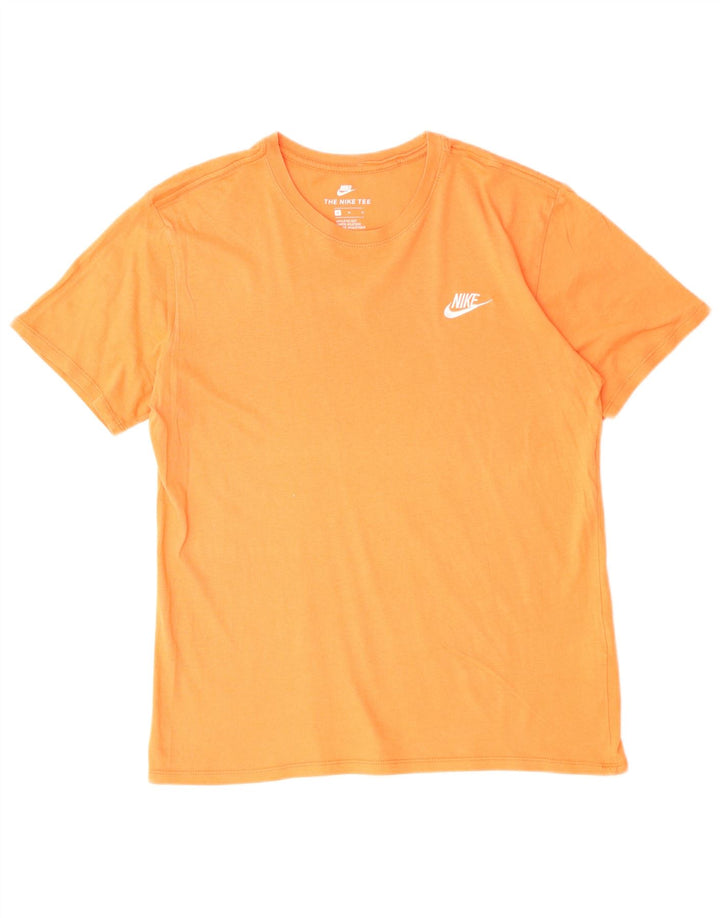 Nike Mens Camiseta Top Médio Algodão Laranja