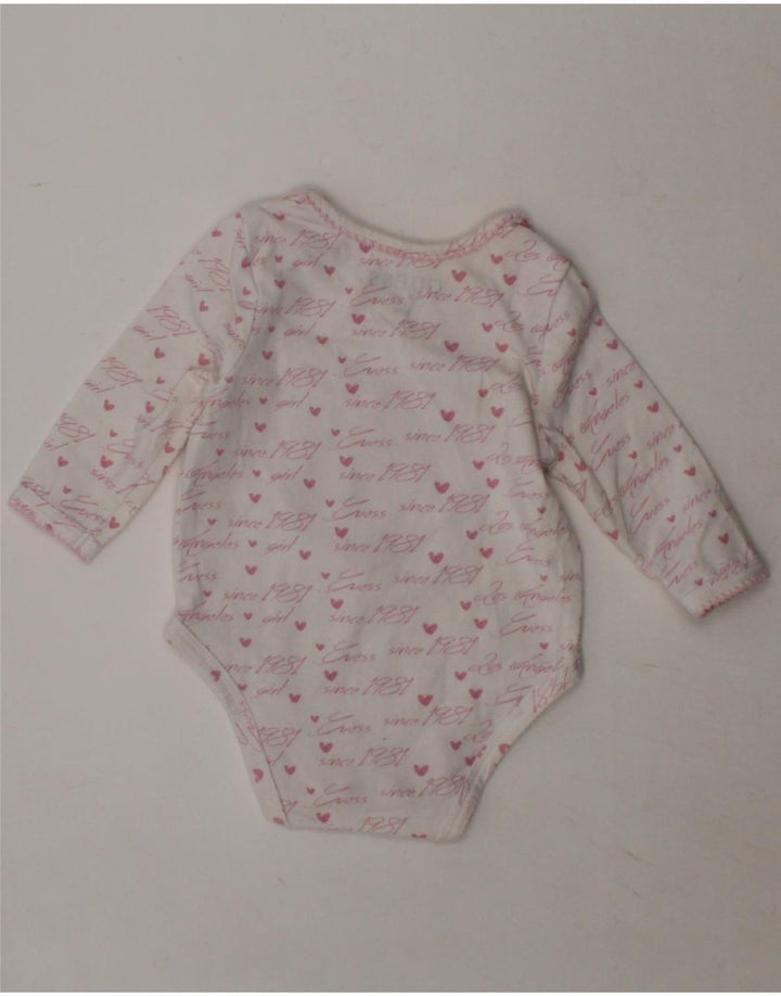GUESS Baby Girls Graphic Long Sleeve Bodysuit 0-3 Months White Vintage Guess and Second-Hand Guess from Messina Hembry 
