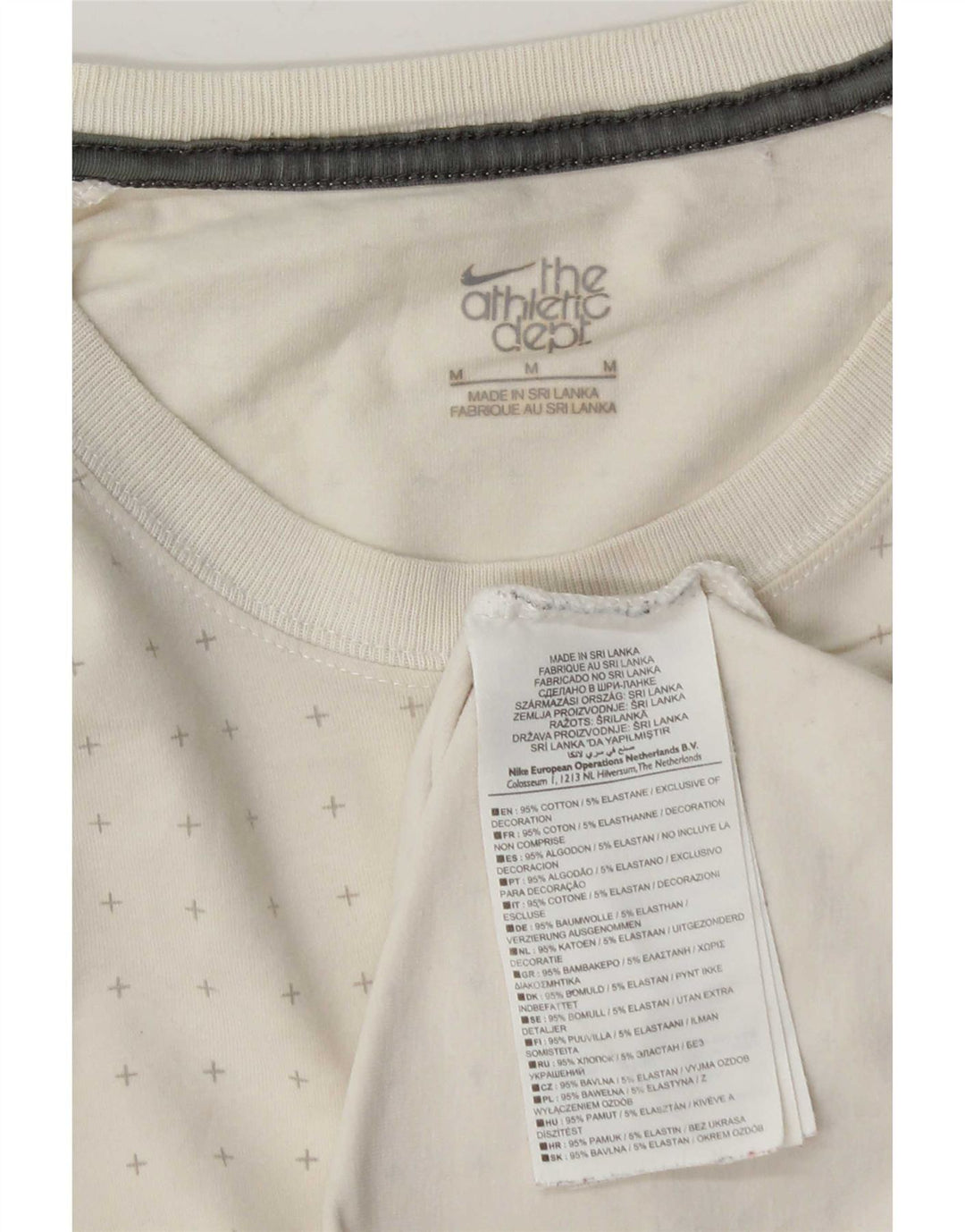 Camiseta masculina Nike Top médio algodão manchado branco