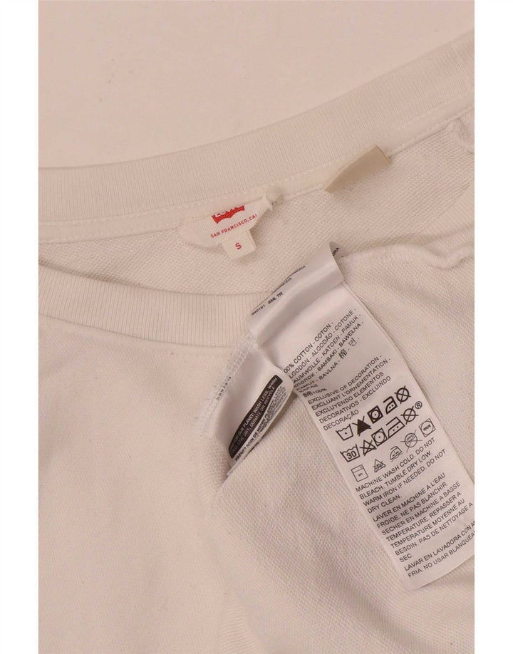 Levi's moletom gráfico masculino jumper pequeno algodão branco