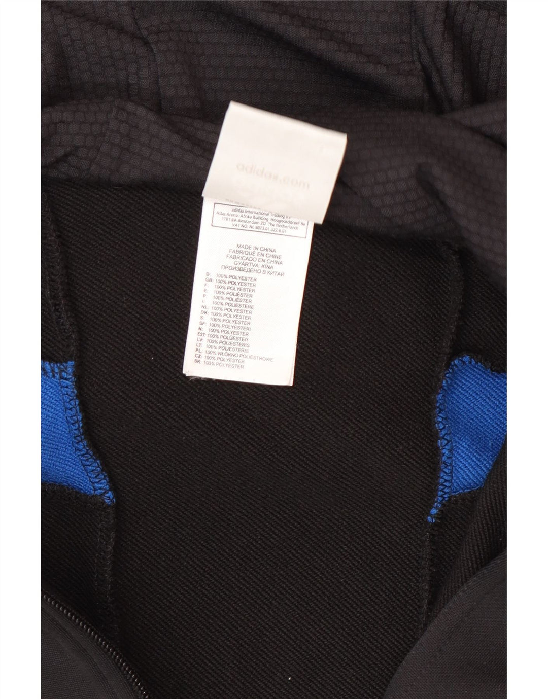 Adidas Mens Zip Hoodie Suéter Médio Preto Poliéster Esportes