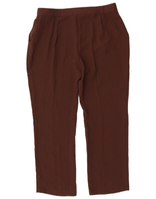 Calça chino feminina Marks & Spencer de cintura alta Reino Unido 16 grande W34 L28 marrom