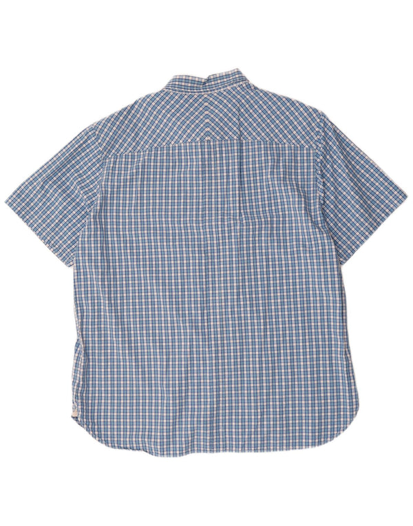 Camisa masculina Timberland Earthkeepers de manga curta regular fit 2XL azul xadrez