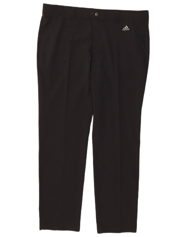 Adidas Mens Slim Chino Calças W38 L32 Poliéster Preto