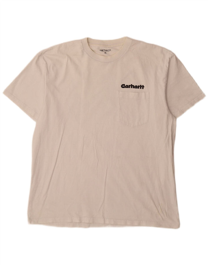 Camiseta gráfica masculina Carhartt Top XL algodão branco