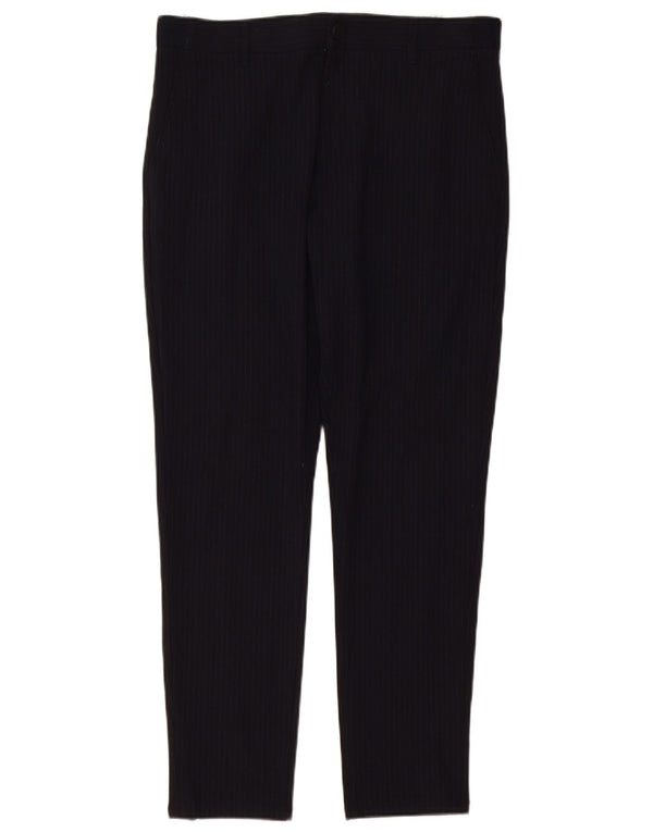 Zara Mens Tapered Suit Trousers Medium W31 L29 Navy Blue Pinstripe