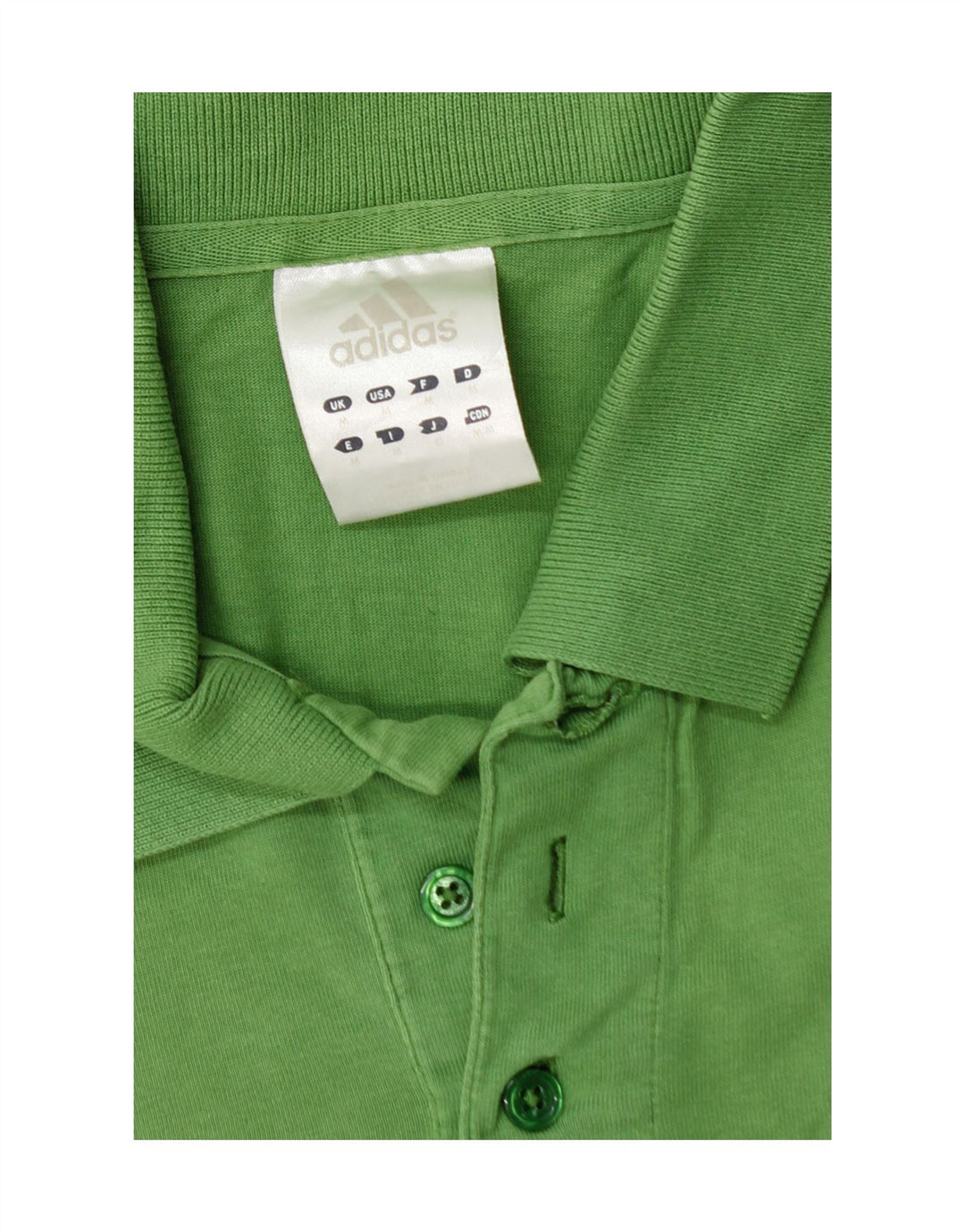 ADIDAS Mens Graphic Polo Shirt Medium Green Cotton Vintage Adidas and Second-Hand Adidas from Messina Hembry 