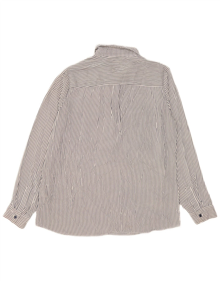 Blusa feminina pulôver Oasis UK 14 poliéster listrado branco grande