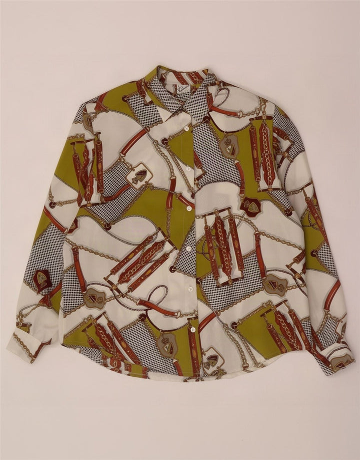 Blusa feminina Primavera Firenze com estampa abstrata Reino Unido 14 grande multicol