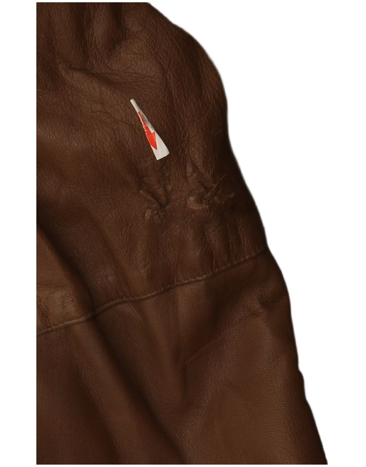 Jaqueta de couro masculina vintage IT 58 4XL couro marrom