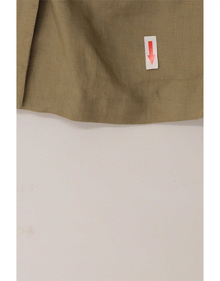 Jaqueta blazer feminina Sportmax com peito duplo Reino Unido 12 linho verde médio