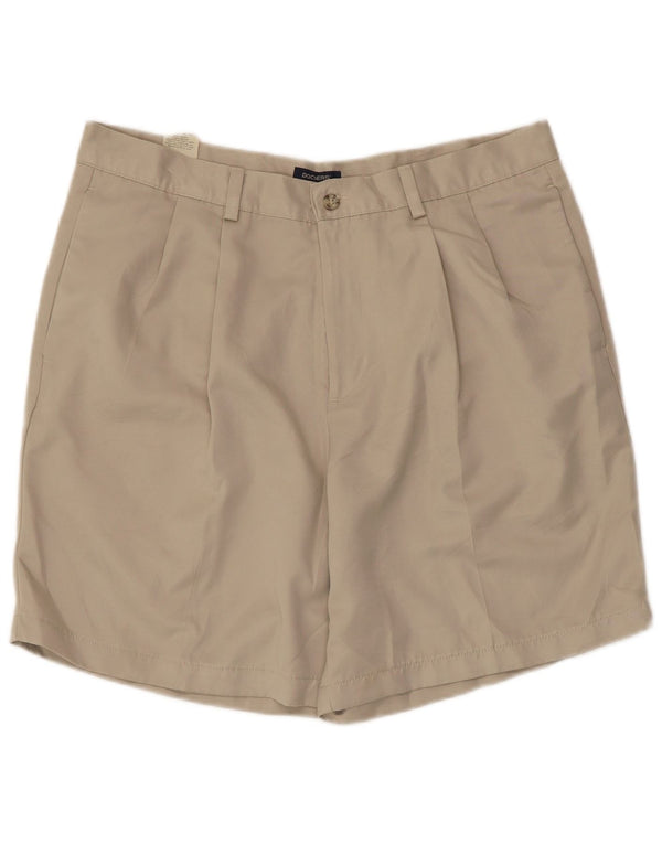 Dockers Mens Pegged Chino Shorts W36 Grande Poliéster Bege