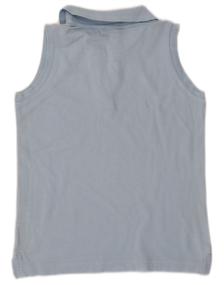 Camisa polo feminina sem mangas CHAMPION Reino Unido 10 algodão azul pequeno