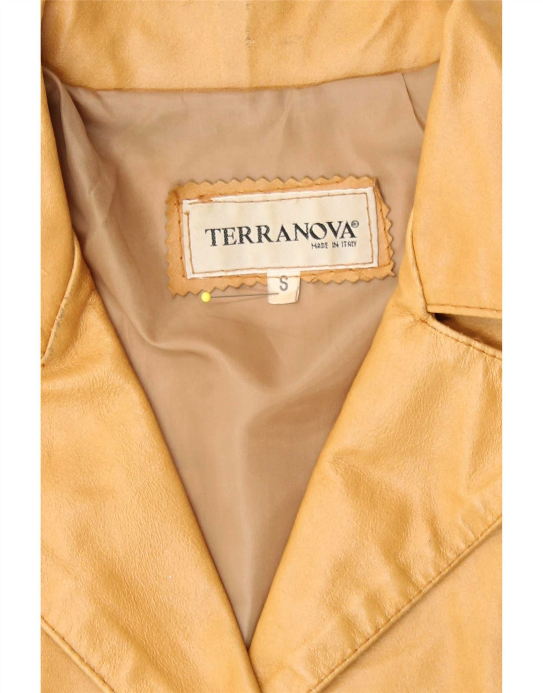 Casaco de couro feminino Terranova UK 10 pequeno couro bege