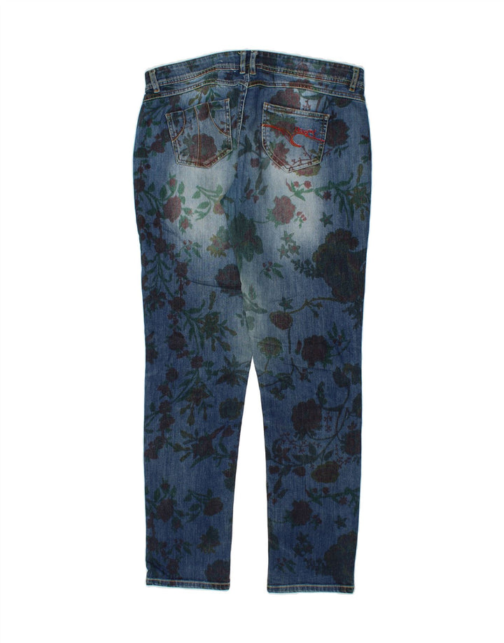 DESIGUAL Jeans Skinny Feminino W32 L32 Azul Floral Poliéster