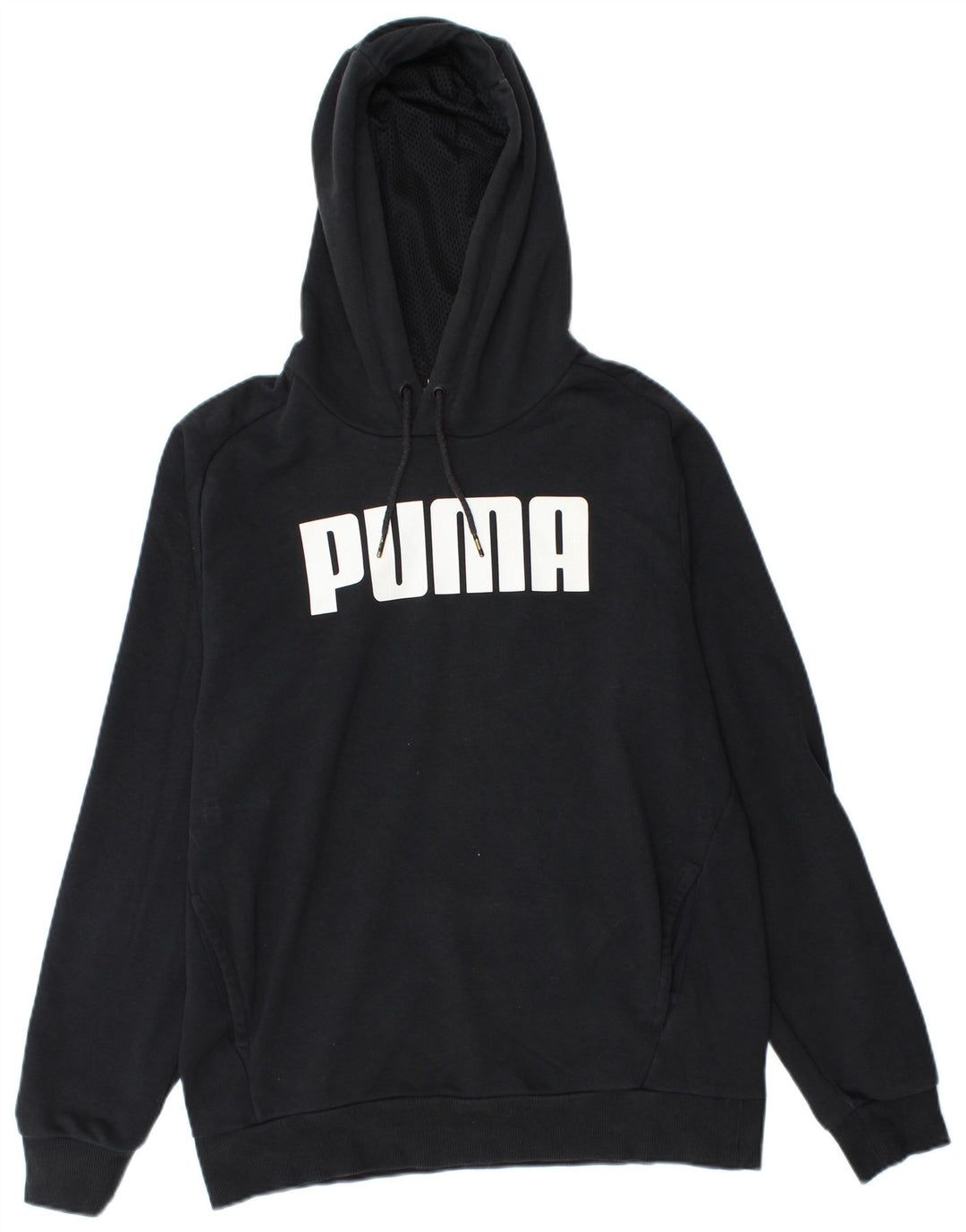 PUMA Mens Graphic Hoodie Jumper Médio Algodão Preto