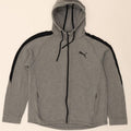 PUMA Mens Zip Hoodie Sweater Large Grey Colourblock Cotton Vintage Puma and Second-Hand Puma from Messina Hembry 
