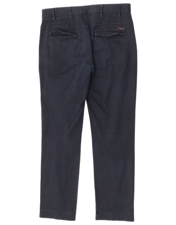 Zara Calça Chino Masculina Reta EU 40 Médio W31 L29 Algodão Azul Marinho