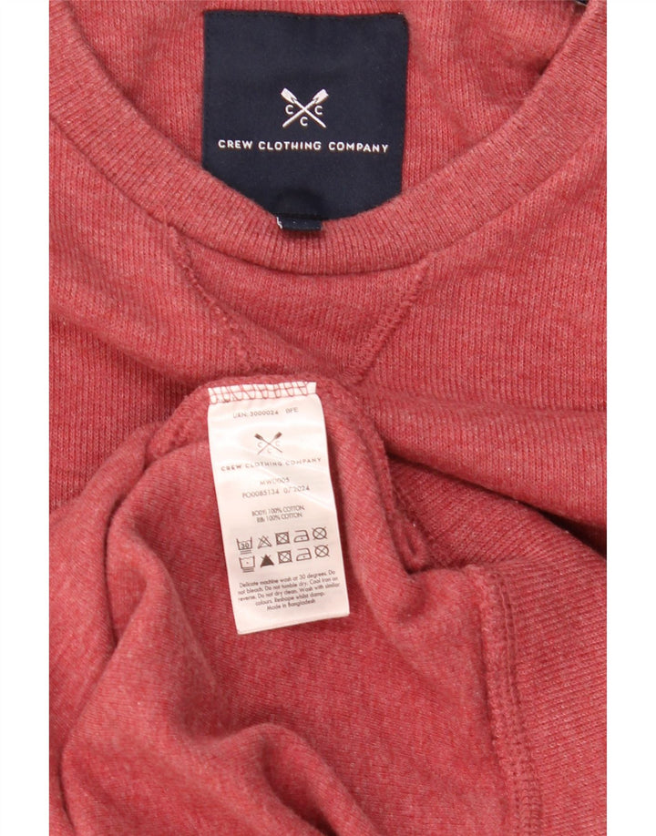CREW CLOTHING Suéter masculino com gola redonda, algodão vermelho médio