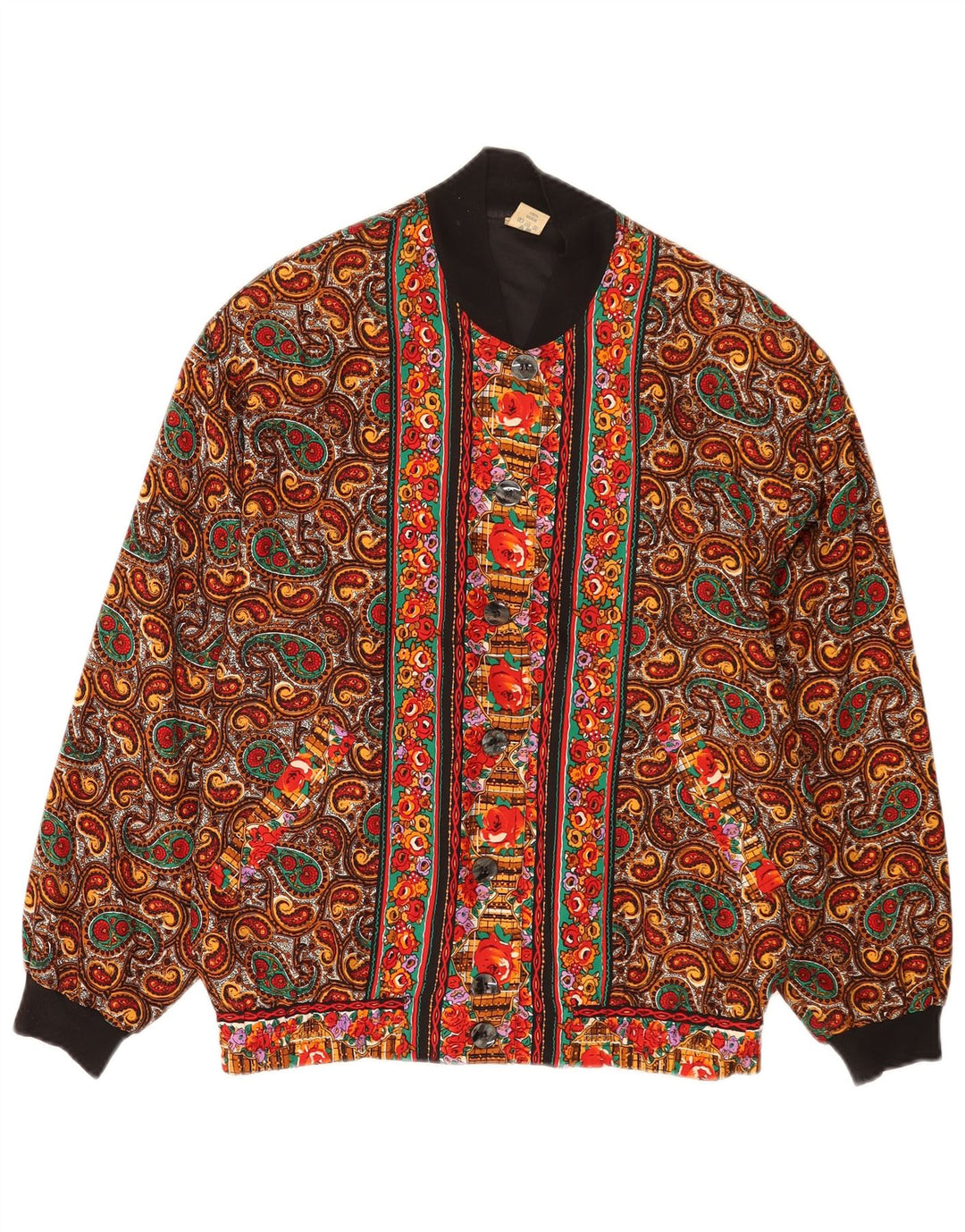Jaqueta bomber feminina Astor de grandes dimensões UE 36/38 pequena multicolorida Paisley