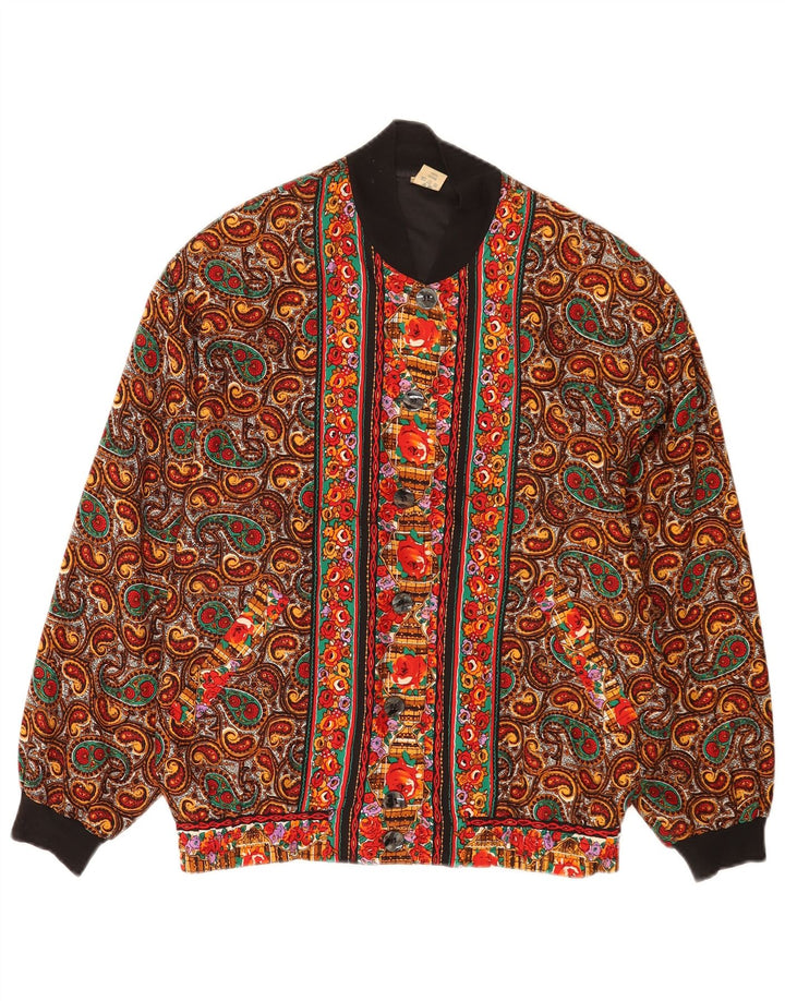 Jaqueta bomber feminina Astor de grandes dimensões UE 36/38 pequena multicolorida Paisley