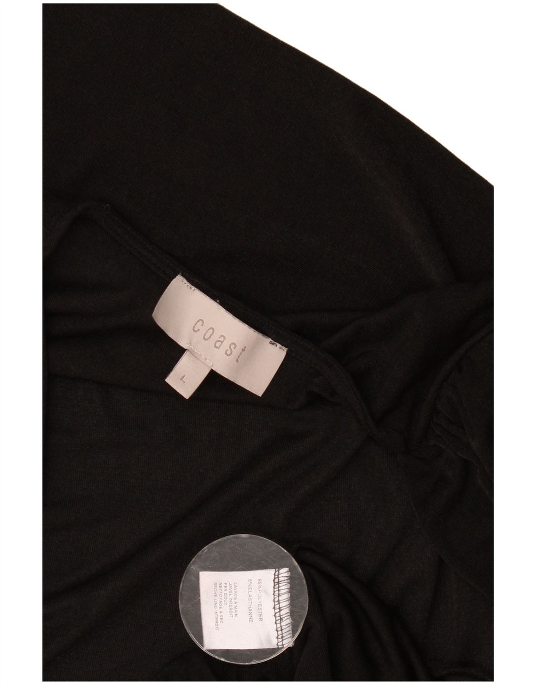 Body feminino de manga comprida Coast UK 14 grande poliéster preto