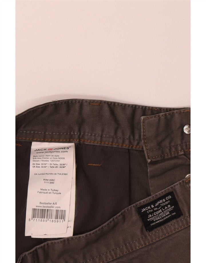 Shorts Chino masculino Jack & Jones médio W33 algodão cinza