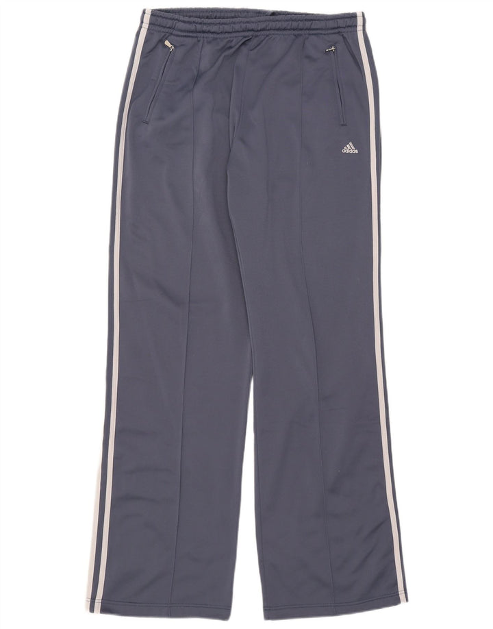 Calça de treino masculina Adidas UK 42/44 grande azul poliéster