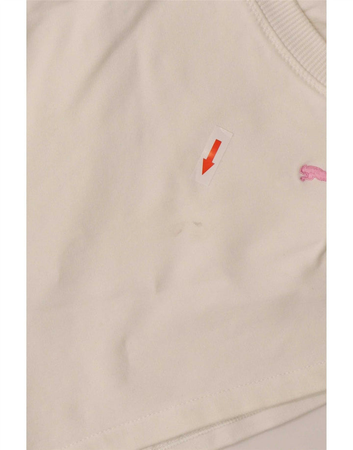Shorts esportivos femininos Puma UK 14 grande algodão branco