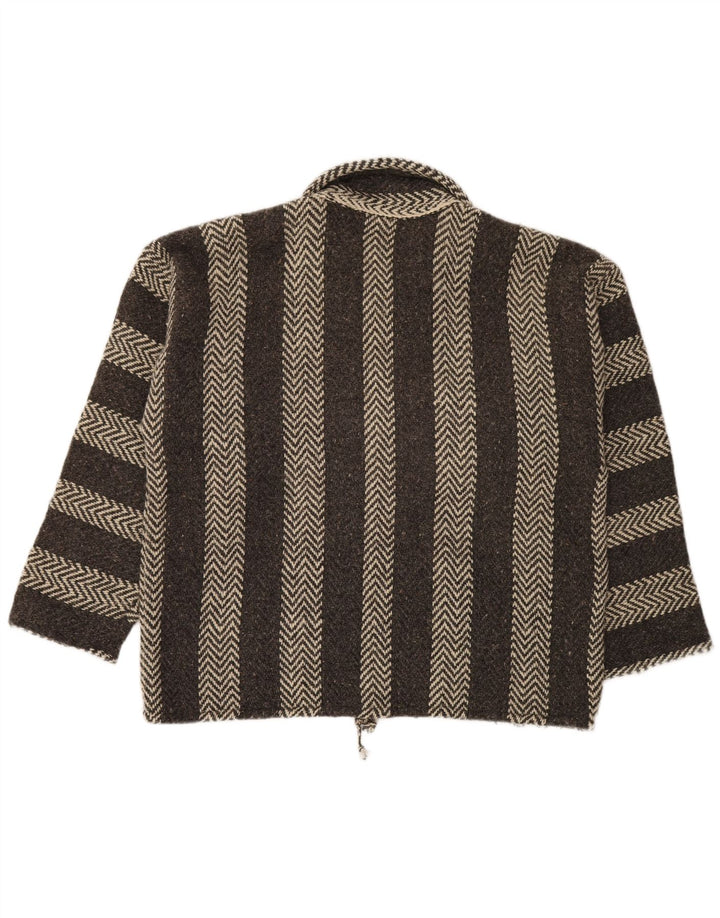 Suéter masculino VINTAGE com gola polo XL cinza Chevron Aztec