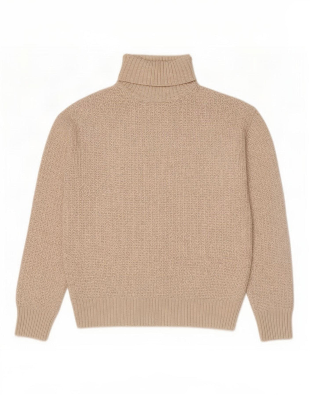 Suéter feminino Marks & Spencer com gola redonda Reino Unido 10 pequeno poliéster bege