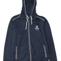 Suéter masculino com capuz e zíper gráfico Jack & Jones poliéster azul marinho médio