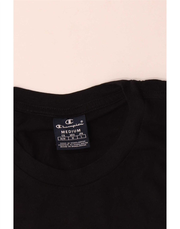 Camiseta gráfica masculina Champion de algodão preto médio