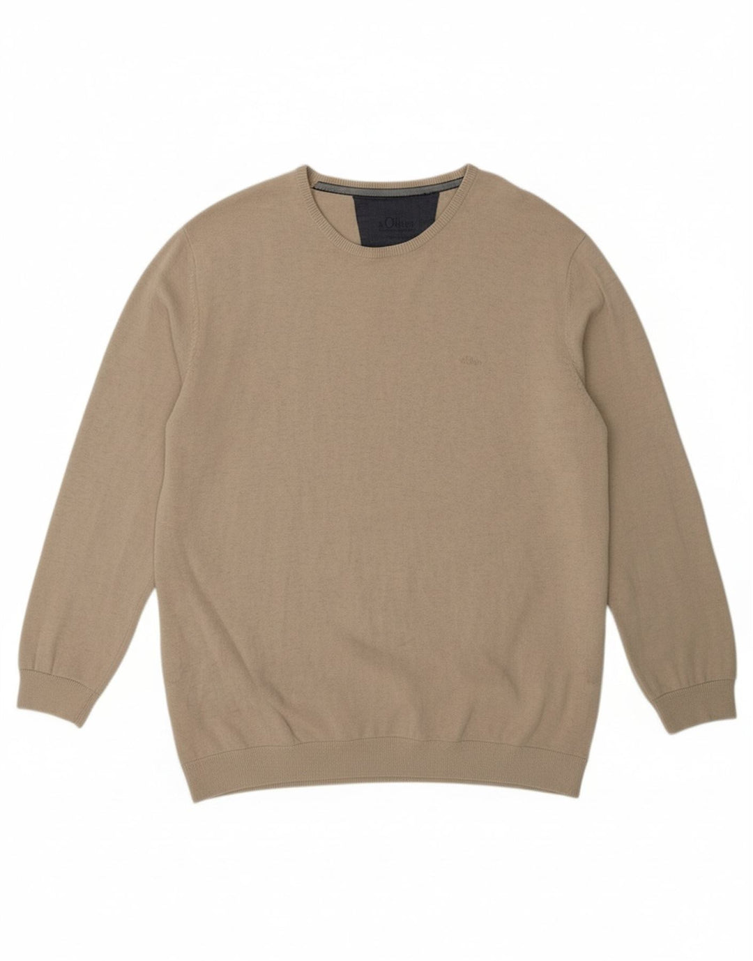 S.OLIVER Suéter masculino com gola redonda 2XL algodão bege