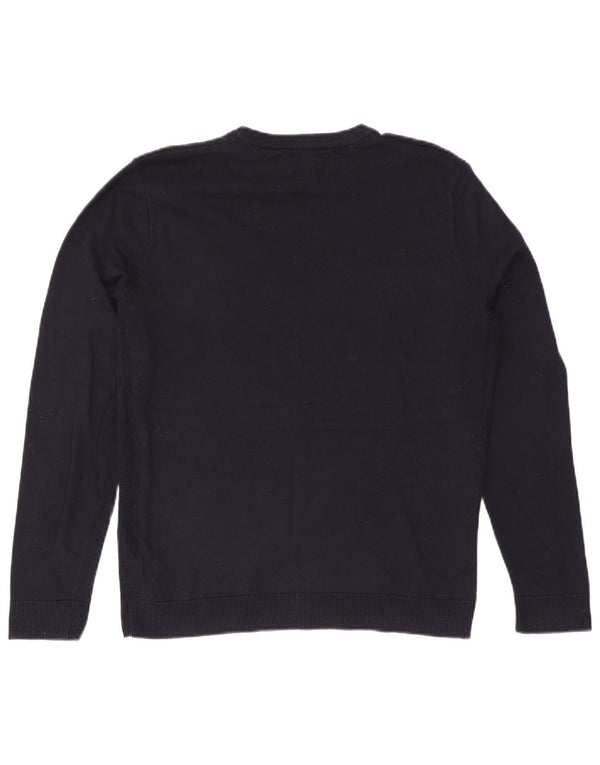 Suéter masculino Jack & Jones com gola redonda, grande algodão azul marinho