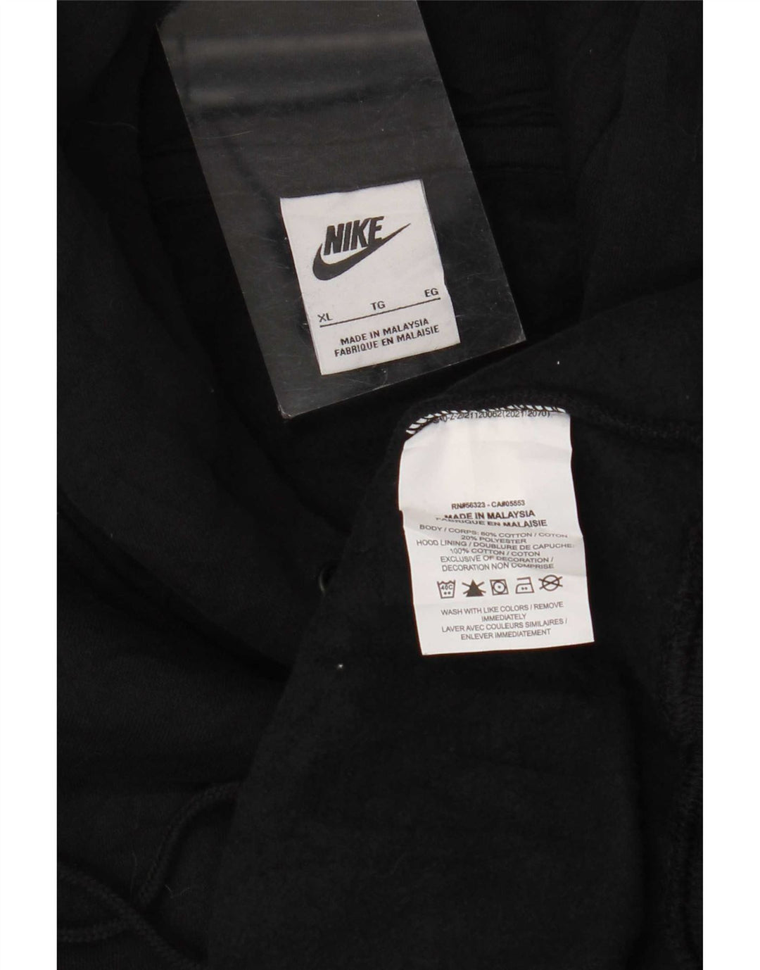 Nike Mens Hoodie Jumper XL Algodão Preto