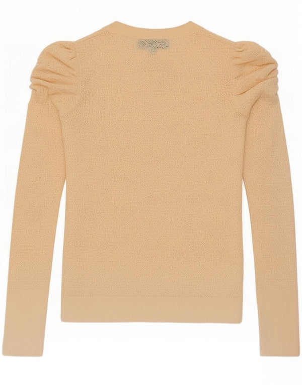 Zara Womens Top Long Sleeve UK 12 Medium Beige Viscose