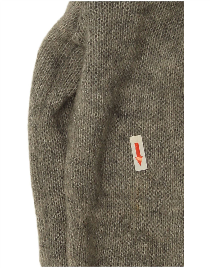 Suéter Cardigan Feminino Vintage UK 14 Cinza Médio