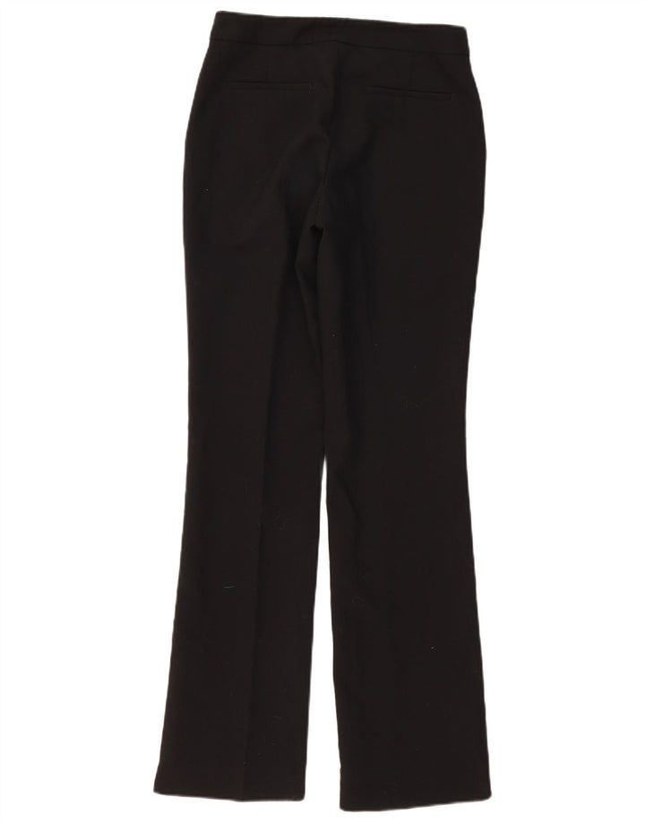 Calça feminina ZARA de terno reto pequeno W27 L33 poliéster preto
