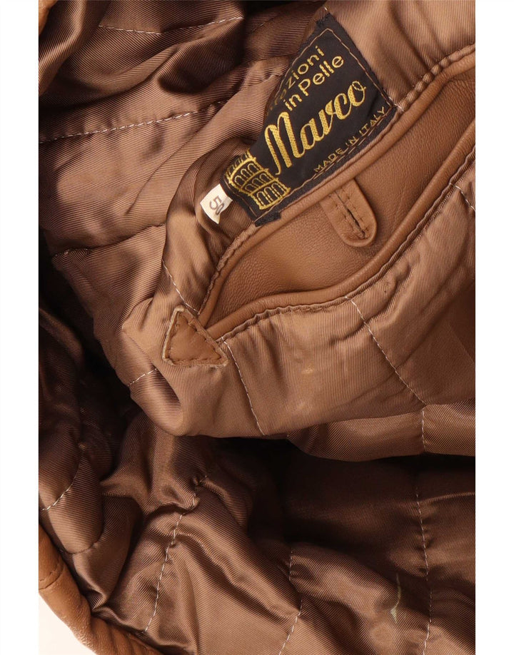 Jaqueta de couro masculina vintage IT 50 grande couro marrom