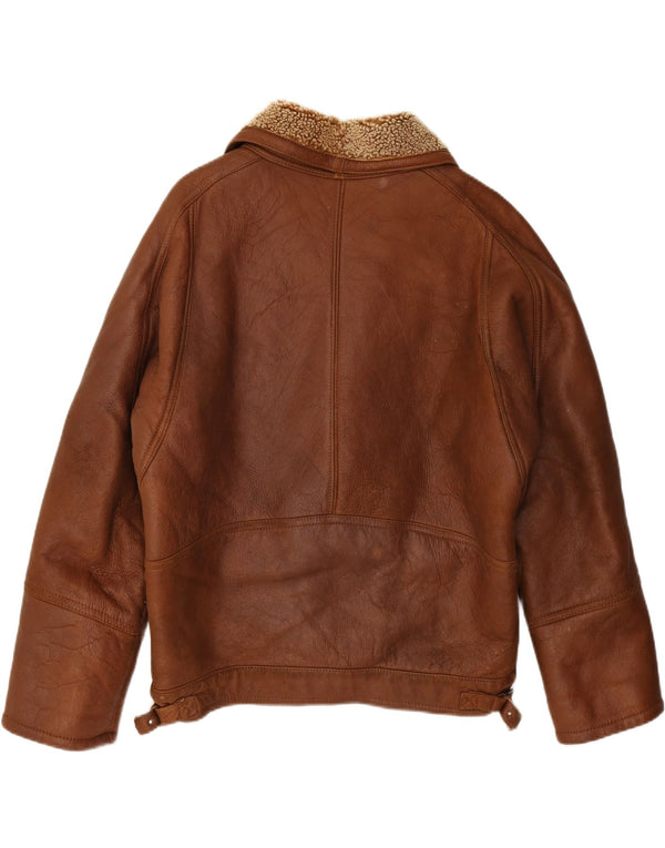 Jaqueta masculina VINTAGE Shearling UK 42 XL marrom