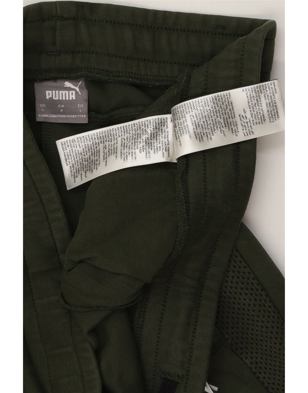 Calça de treino masculina PUMA Graphic grande algodão verde