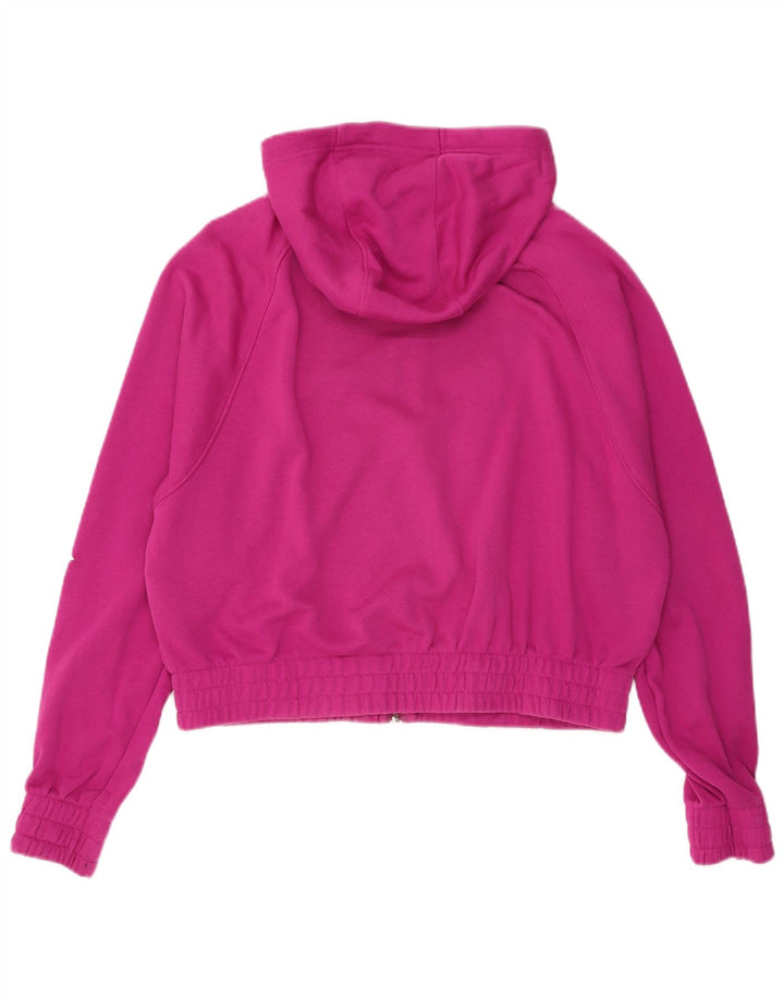 Suéter feminino Nike com capuz e zíper gráfico oversized UK 10 pequeno algodão rosa
