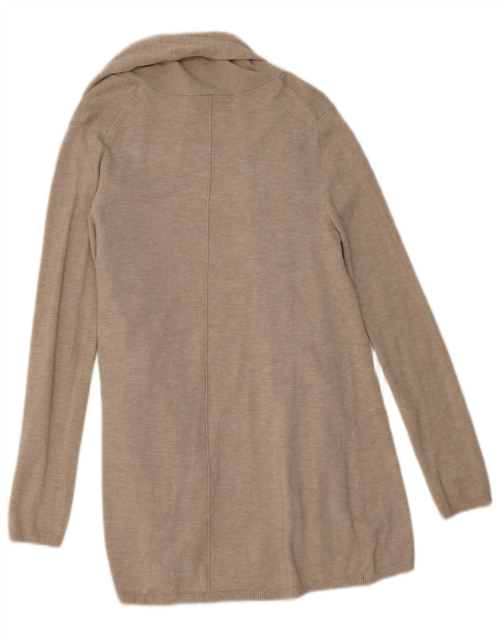 Suéter cardigã aberto feminino Zara UK 10 pequeno bege viscose