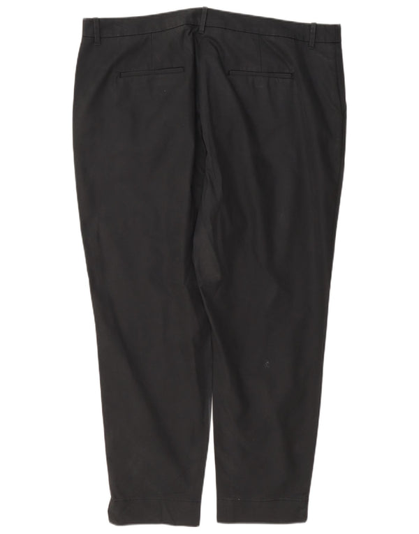 Calça chino reta feminina Marks & Spencer UK 18 XL W38 L27 algodão cinza